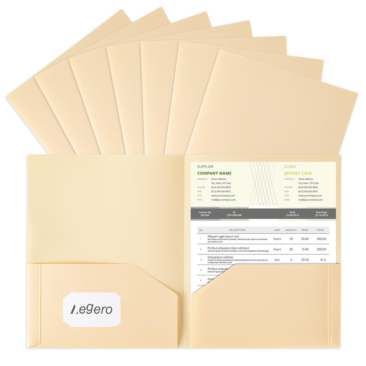 Aegero Plastic Folders with Pockets (7 Pack, Sweet Colors)