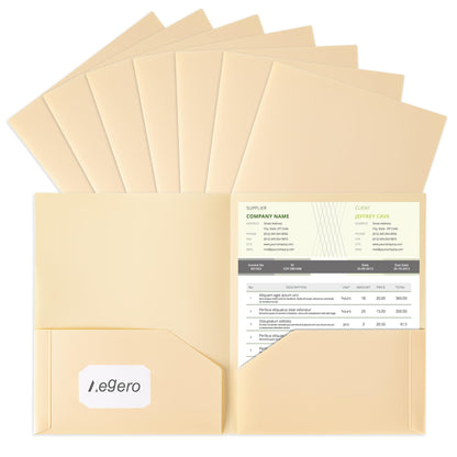 Aegero Plastic Folders with Pockets (7 Pack, Sweet Colors)