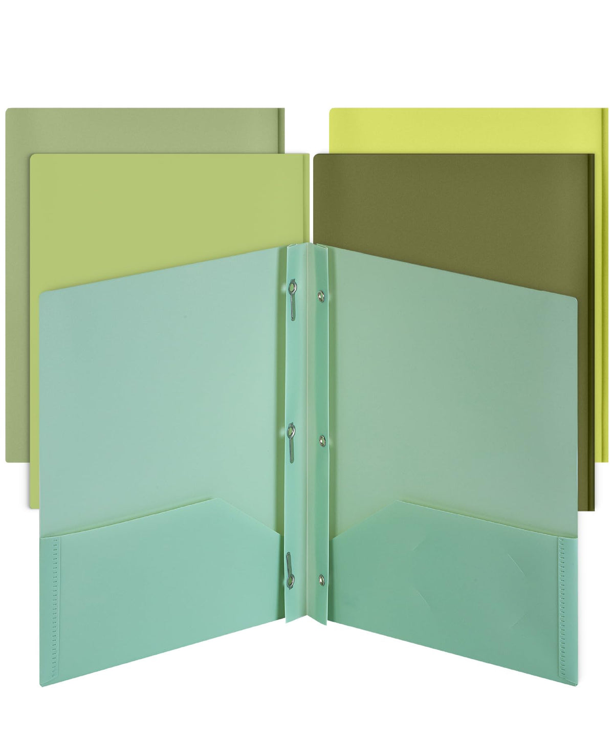 Mr. Pen- Plastic Folders with Pockets and Prongs, 5 Pack, Letter Size