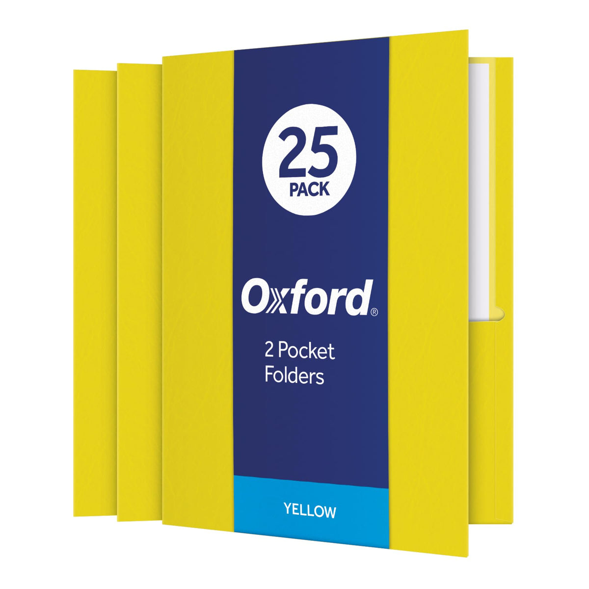 Oxford Twin-Pocket Folders, Textured Paper, Letter Size, Dark Blue, Holds 100 Sheets, Box of 25 (57538EE)