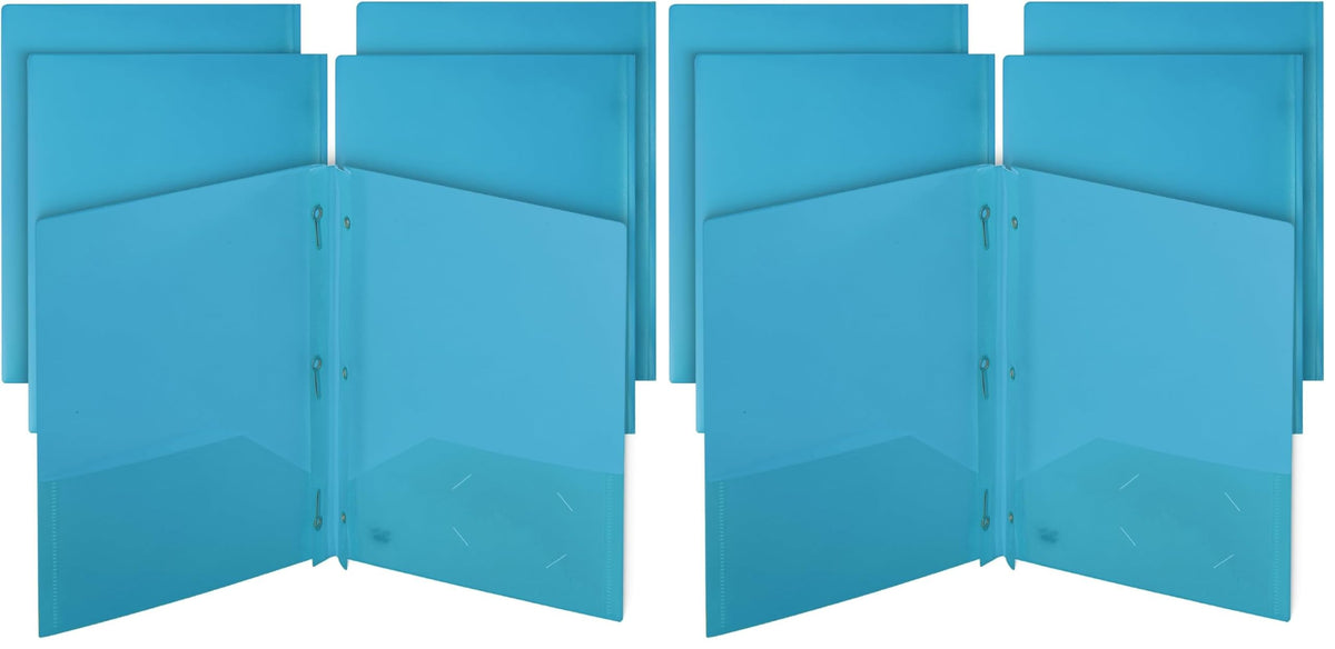 Mr. Pen- Plastic Folders with Pockets and Prongs, 5 Pack, Letter Size