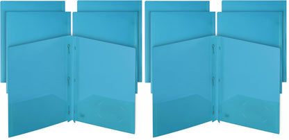 Mr. Pen- Plastic Folders with Pockets and Prongs, 5 Pack, Letter Size
