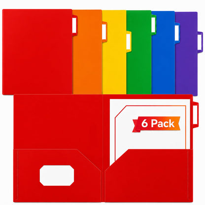 SortRax Plastic Folders with Pockets, School Folders with Side Tabs, Pastel