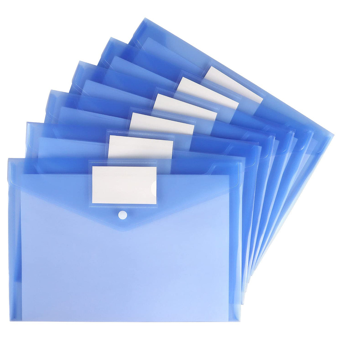 6 Pack Clear Document Folders Plastic Envelopes, A4 Size, 6 Colors