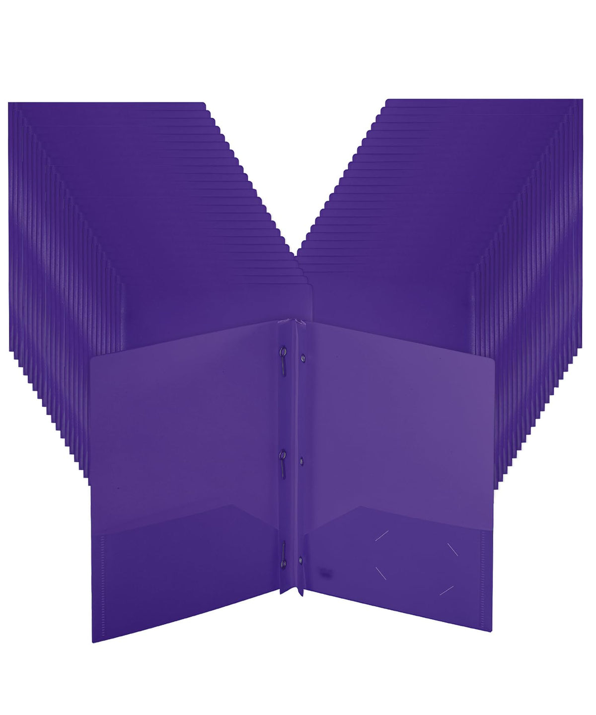 Mr. Pen- Plastic Folders with Pockets and Prongs, 5 Pack, Letter Size