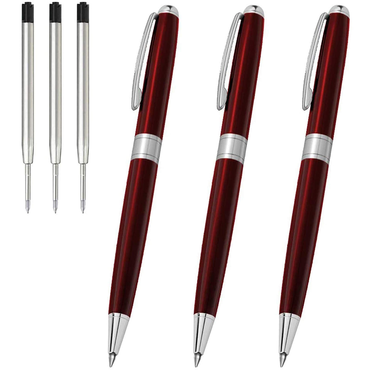 Cambond Ballpoint Pens Black Ink - 1.0 mm Metal Twist Gold Pens Bulk