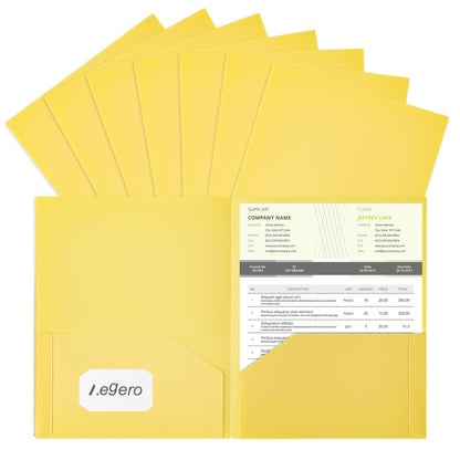 Aegero Plastic Folders with Pockets (7 Pack, Assorted Colors)