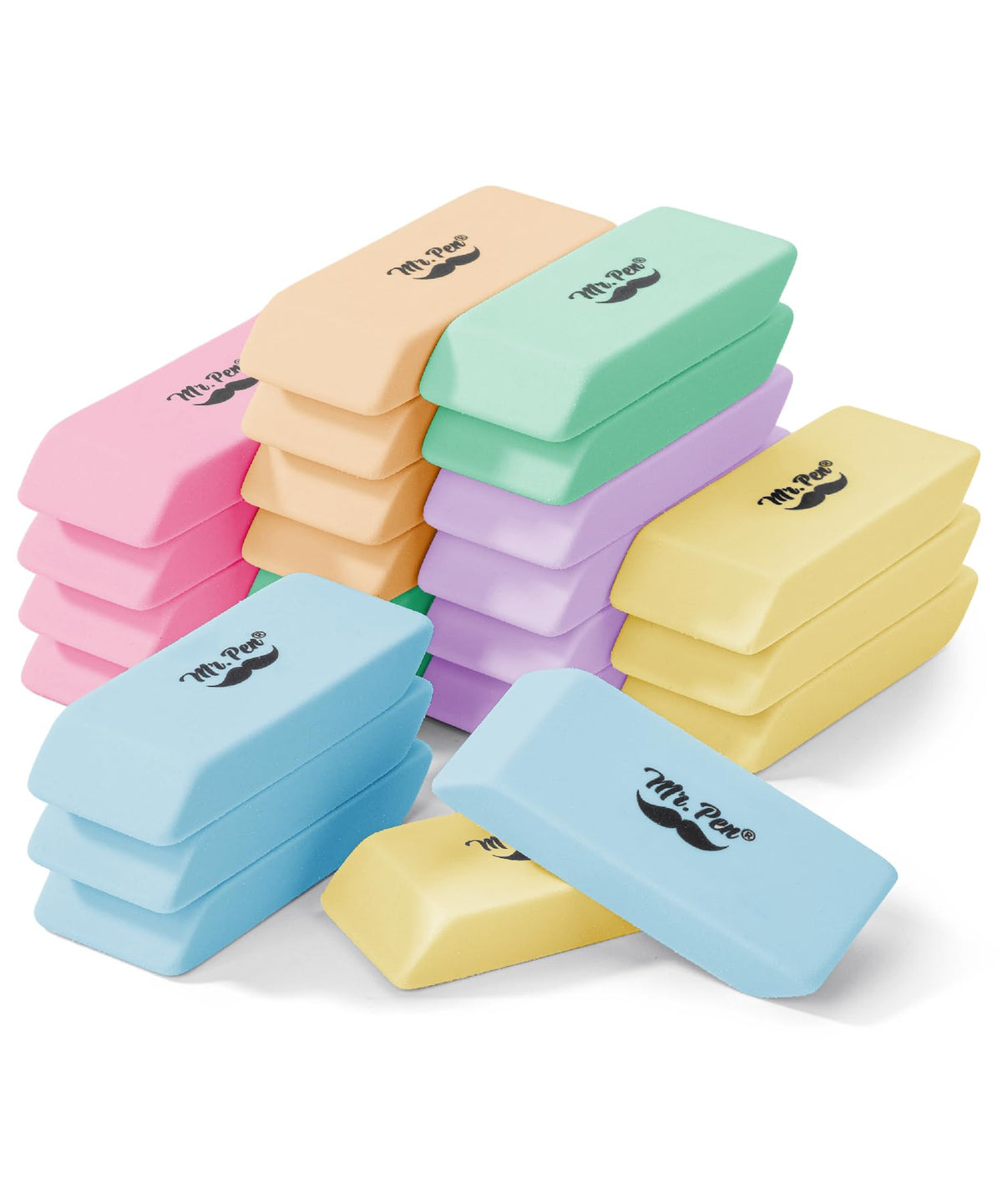 Mr. Pen- White Pencil Erasers Bulk, 72 Pack