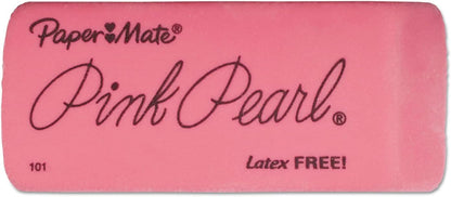 Paper Mate Pink Pearl Erasers, Large, 3 Count