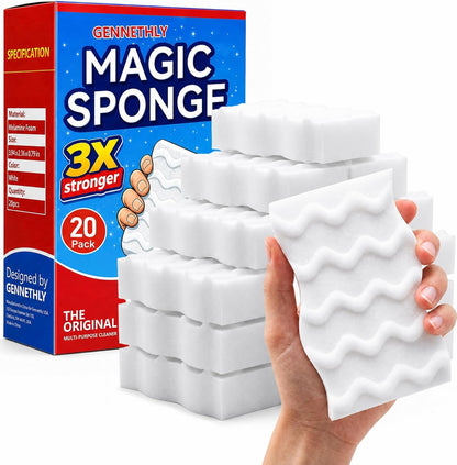 3X Density Magic Sponge Eraser, 20 Pack Cleaning Sponge for Kitchen & Bath