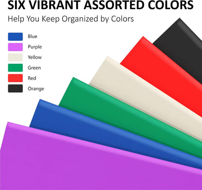 2 Pocket Folders, 6 Pack Folders with Pockets,Aesthetic Color with 10 Label
