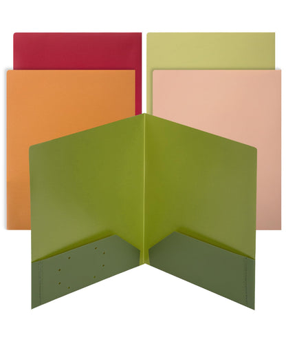 Mr. Pen- Plastic Folders with Pockets, 5 pcs | Aesthetic File Folder with Business Card Slot, 2-Pocket Folder, Back to School, Office, Filing Supplies
