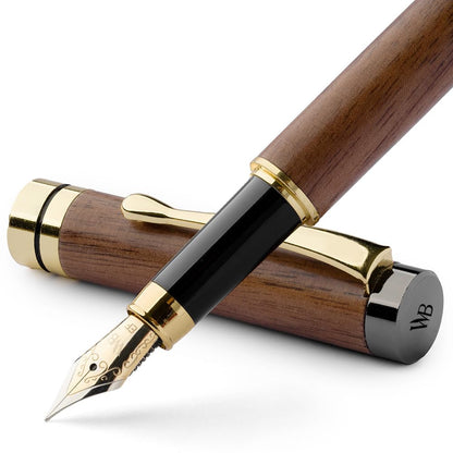 Wordsworth & Black Bamboo Wood Fountain Pen Set for Writing, Fine Nib