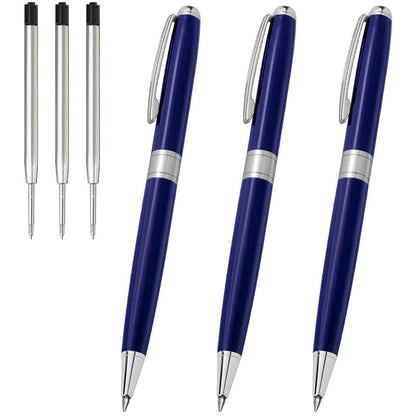Cambond Ballpoint Pens Black Ink - 1.0 mm Metal Twist Gold Pens Bulk