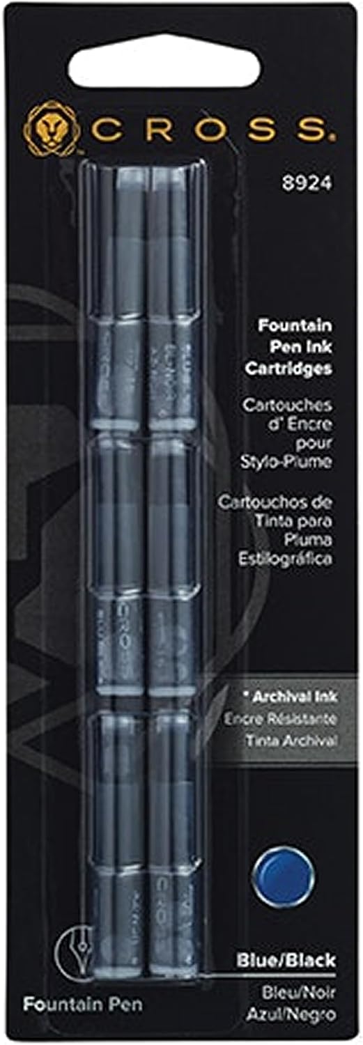 Cross Fountain Pen Ink Cartridge, Navy Blue, 6-Pack Refill Set