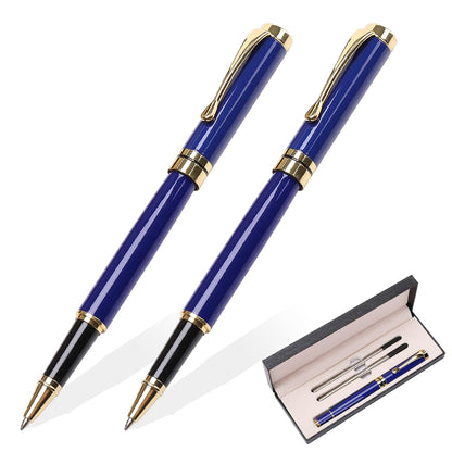 YIVONKA Luxury Ballpoint Pens Best Ball Pen Gift Set for Men & Women Professional Executive Office Nice BallPens Classy Gift Box Ballpoint Black Refill Line width 0.5mm (Red Gold)