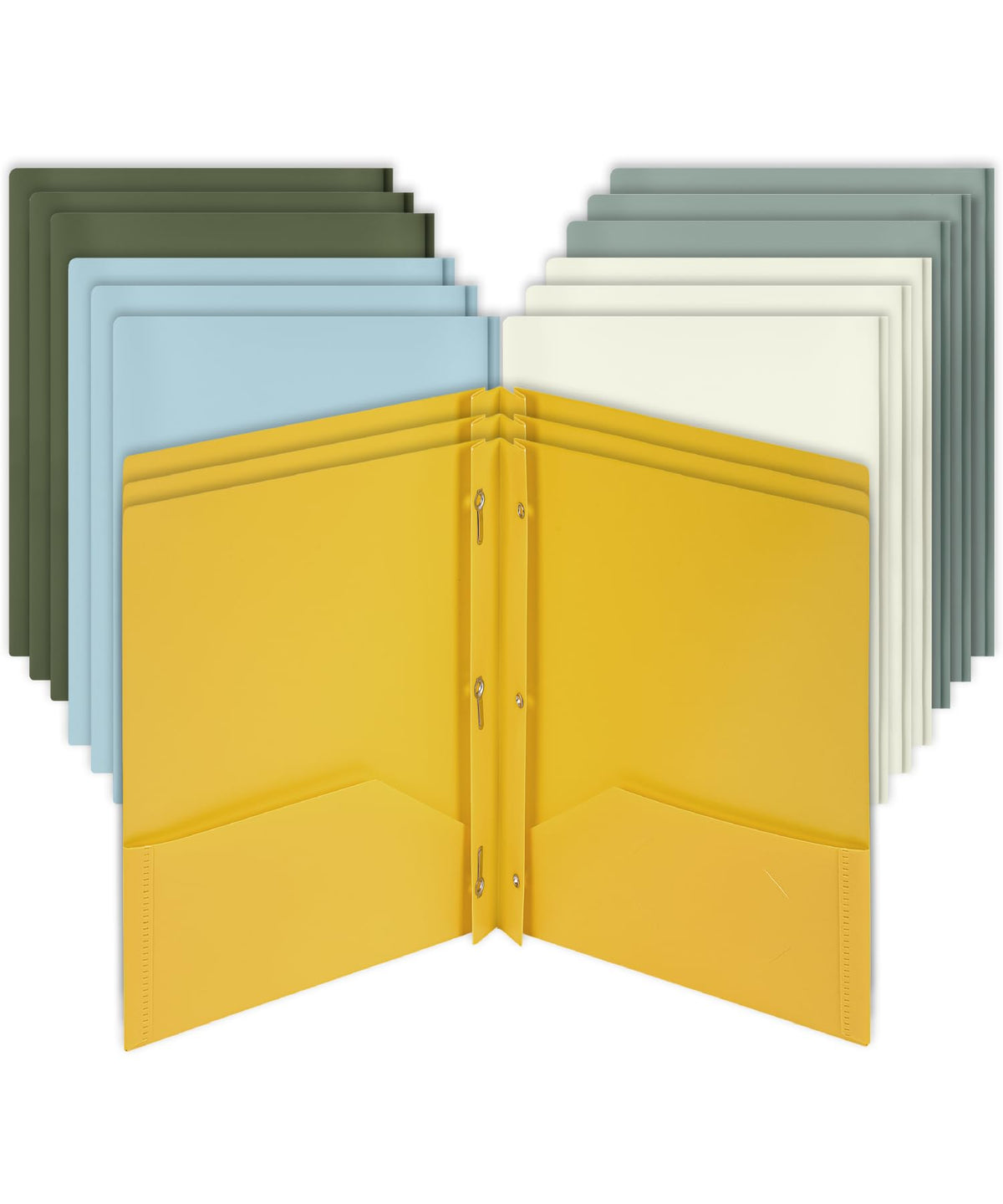 Mr. Pen- Plastic Folders with Pockets and Prongs, 5 Pack, Letter Size