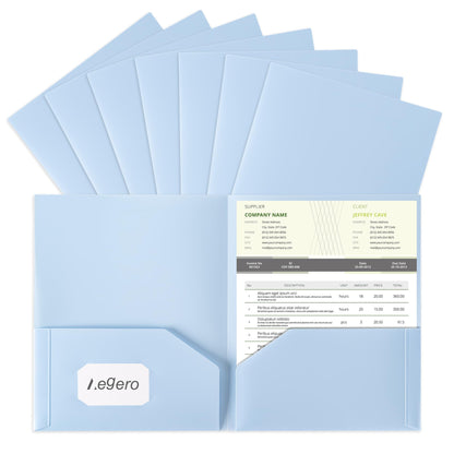 Aegero Plastic Folders with Pockets (7 Pack, Sweet Colors)