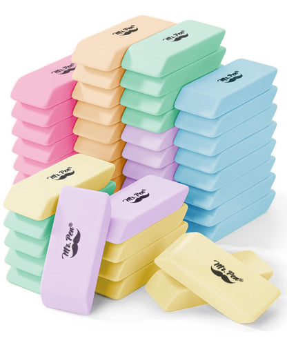Mr. Pen- White Pencil Erasers Bulk, 72 Pack