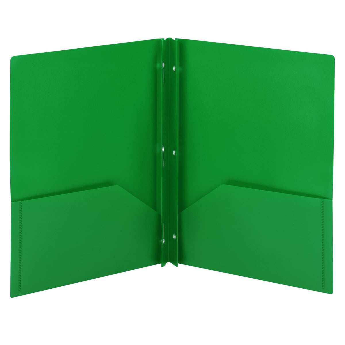 Smead Plastic 2 Pocket Folders with Pockets & Prongs, Orange 3 Pack