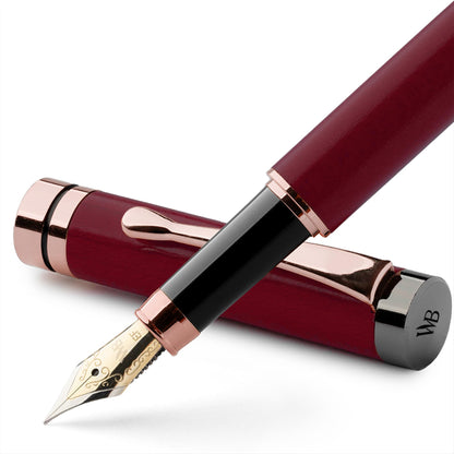 Wordsworth & Black Bamboo Wood Fountain Pen Set for Writing, Fine Nib
