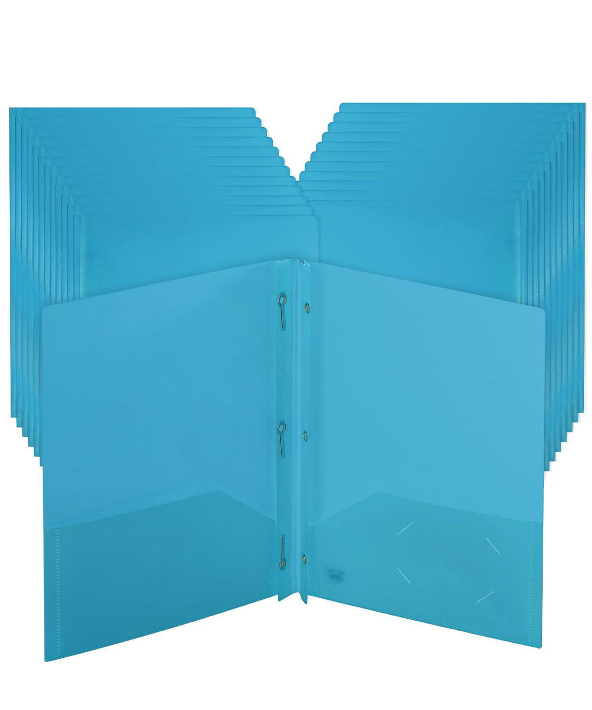 Mr. Pen- Plastic Folders with Pockets and Prongs, 5 Pack, Letter Size