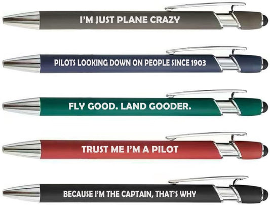 Set of 5 Pens Gift Pilot Aviation Airplane (Set B)