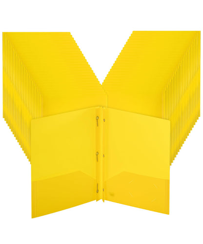 Mr. Pen- Plastic Folders with Pockets and Prongs, 5 Pack, Letter Size