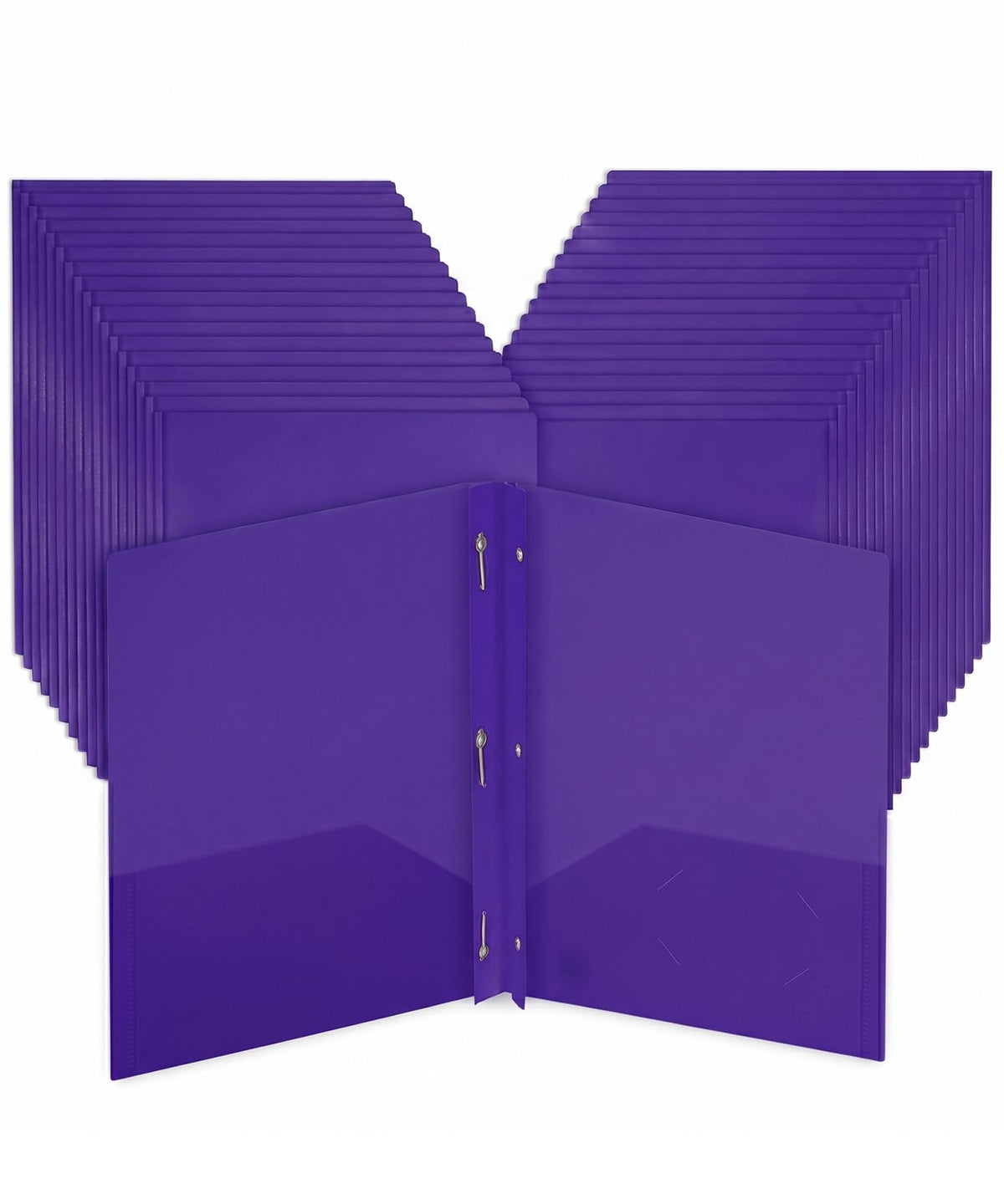 Mr. Pen- Plastic Folders with Pockets and Prongs, 5 Pack, Letter Size
