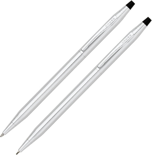 Cross Classic Century Lustrous Chrome Pen & 0.7mm Pencil Set, Gift-Ready