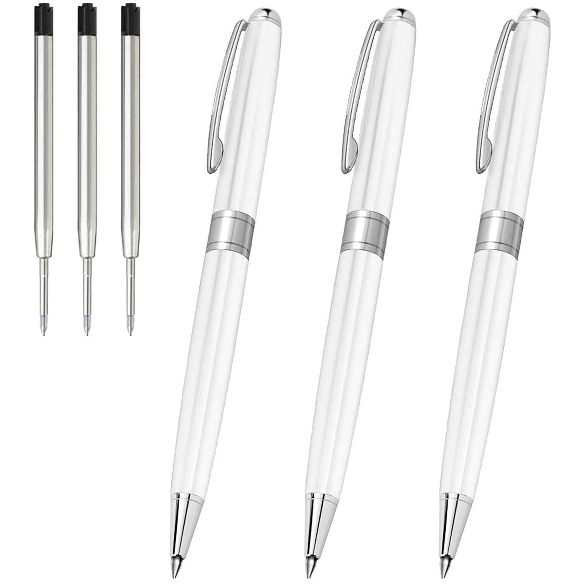 Cambond Ballpoint Pens Black Ink - 1.0 mm Metal Twist Gold Pens Bulk