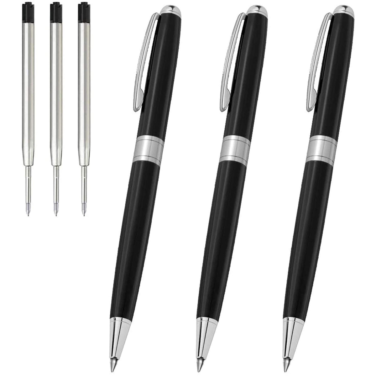 Cambond Ballpoint Pens Black Ink - 1.0 mm Metal Twist Gold Pens Bulk