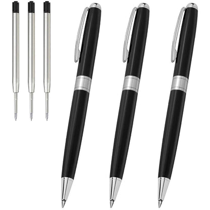 Cambond Ballpoint Pens Black Ink - 1.0 mm Metal Twist Gold Pens Bulk