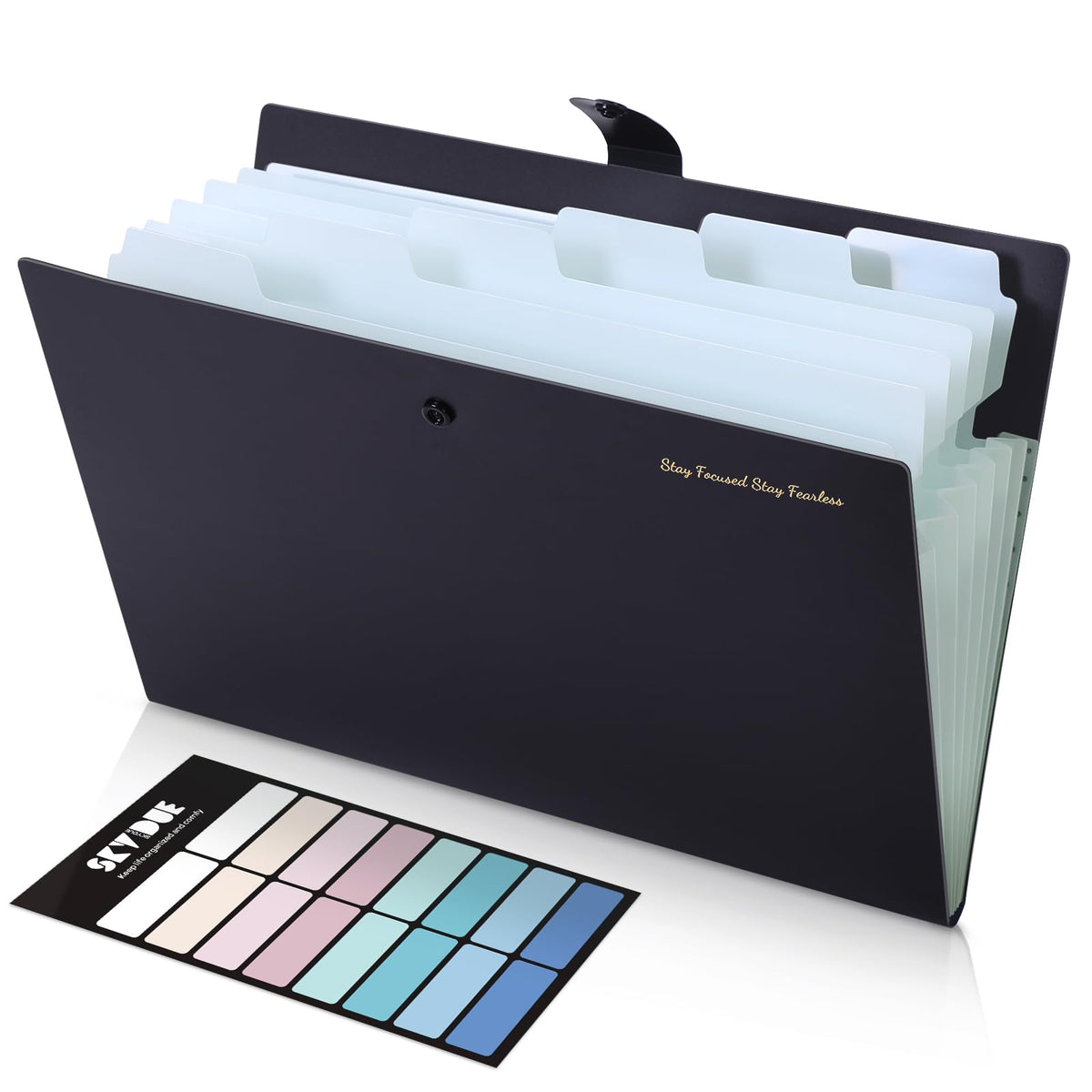 SKYDUE 7-Pocket Expanding File Folder, Accordion Document Organizer