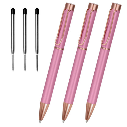 Cambond Ballpoint Pens Black Ink - 1.0 mm Metal Twist Gold Pens Bulk