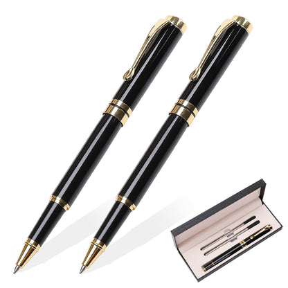 YIVONKA Luxury Ballpoint Pens Best Ball Pen Gift Set for Men & Women Professional Executive Office Nice BallPens Classy Gift Box Ballpoint Black Refill Line width 0.5mm (Red Gold)