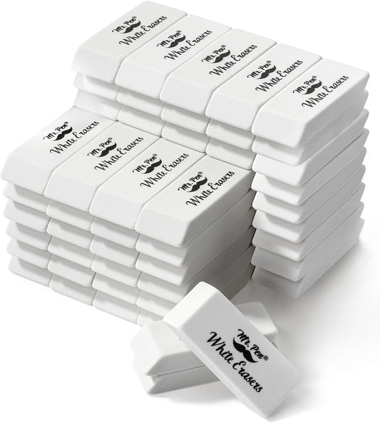 Mr. Pen- White Pencil Erasers Bulk, 72 Pack