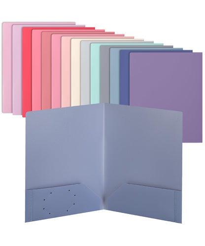 Mr. Pen- Plastic Folders with Pockets, 5 pcs | Aesthetic File Folder with Business Card Slot, 2-Pocket Folder, Back to School, Office, Filing Supplies