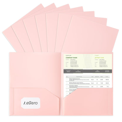 Aegero Plastic Folders with Pockets (7 Pack, Sweet Colors)