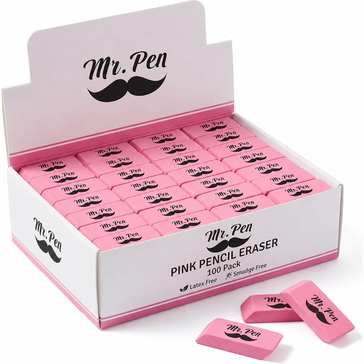 Mr. Pen- White Pencil Erasers Bulk, 72 Pack