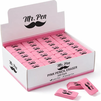 Mr. Pen- White Pencil Erasers Bulk, 72 Pack