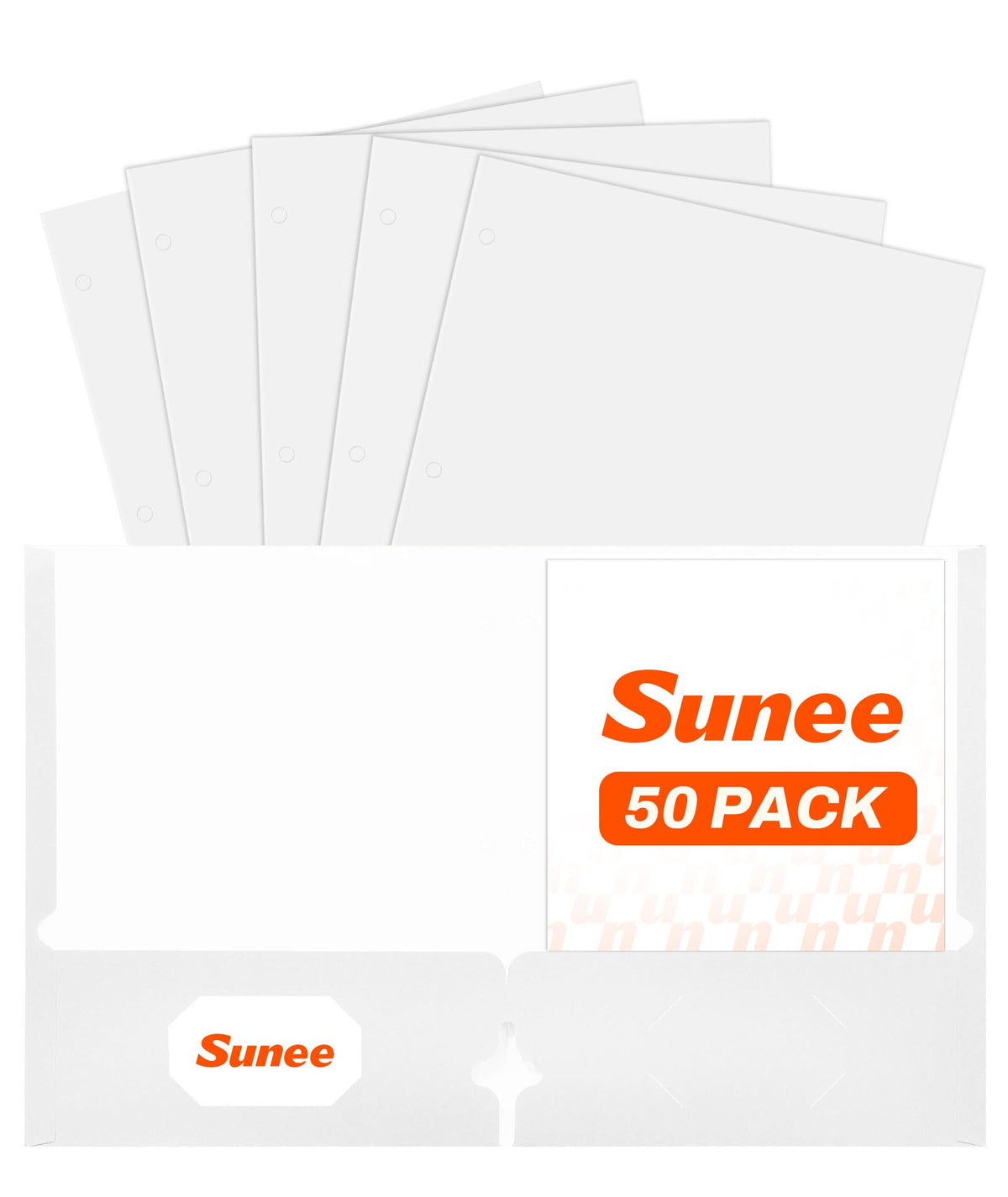 SUNEE Folders with Pockets 3 Hole Punched(50 Pack, Dark Blue), 2 Pocket Folders Fit Letter Size Paper, Paper File Folder for School Office Home Bussiness