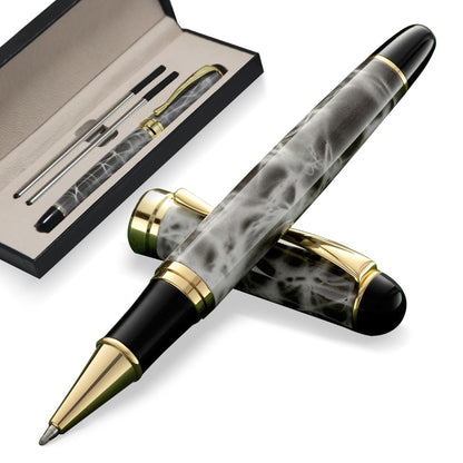 Luxury Ballpoint Pens Black Ink 0.5mm Medium Point Work Pen Smooth Writing,Elegant Fancy Nice Gift Pen Set for Signature Executive Business Office Supplies (Blue)