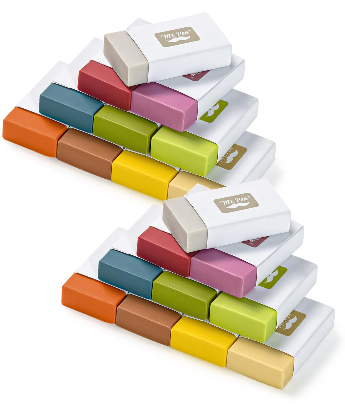 Mr. Pen- White Pencil Eraser, 8 Pack | Large Latex Free Block Erasers for School, Office, Art Sketching, Homework, Exams, Clean Smudge-Free Correction