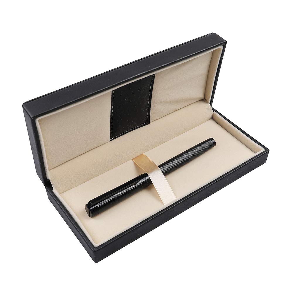 Penneed Rollerball Pen Gift Set for Men Women Executive Home Office Use, with Gift box Refillable 0.7mm Black Ink G5(Dark Gray)