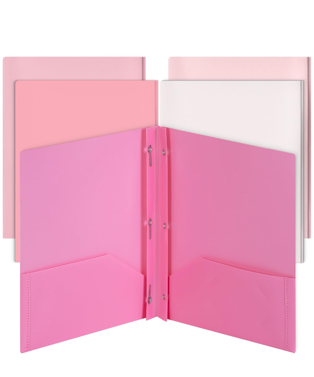 Mr. Pen- Plastic Folders with Pockets and Prongs, 5 Pack, Letter Size