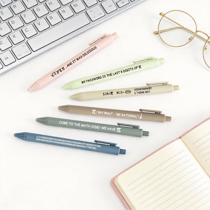 12 Pack Pi Day Ballpoint Pens, Black Ink Math Humor Quote Writing Instruments for Engineers Students, Practical Stationery Set, Retractable Pens for Classroom Office