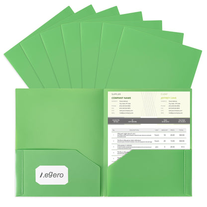Aegero Plastic Folders with Pockets (7 Pack, Assorted Colors)