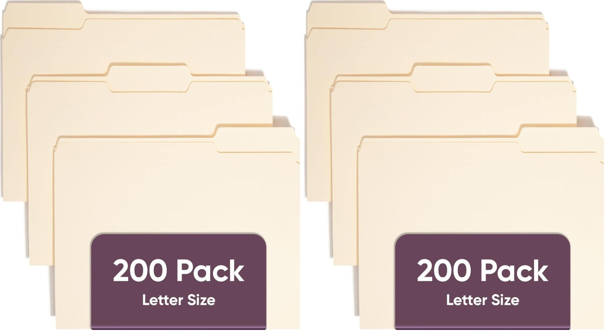 Smead File Folders Letter Sized, 1/3-Cut Tab, Assorted Positions, Letter Size Manila Folders, 200 Per Box