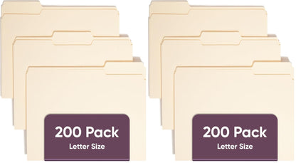 Smead File Folders Letter Sized, 1/3-Cut Tab, Assorted Positions, Letter Size Manila Folders, 200 Per Box
